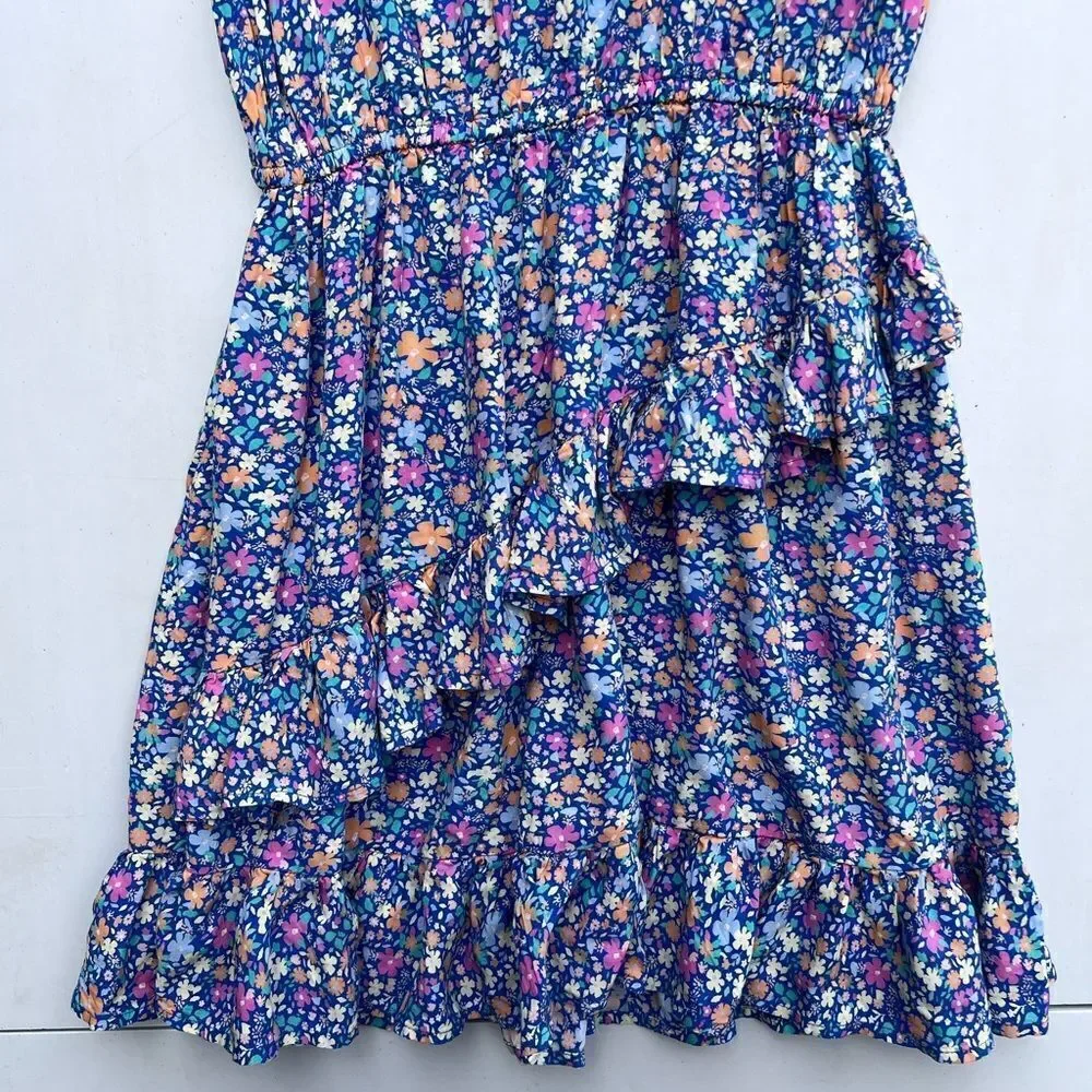 OshKosh Floral Blue 10 -12  L Girls Dress
